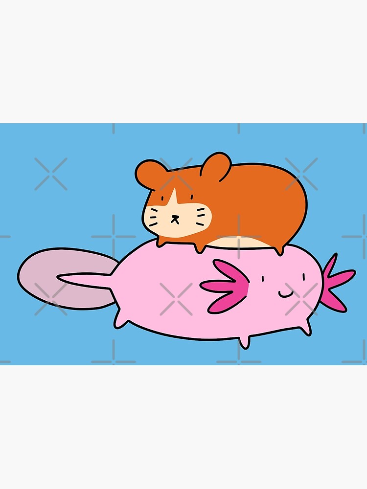 Axolotl And Little Hamster Poster For Sale By Saradaboru Redbubble