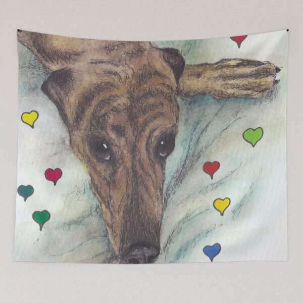 Item preview, Brown brindle greyhound with lovely eyes designed and sold by sarahkeenan.