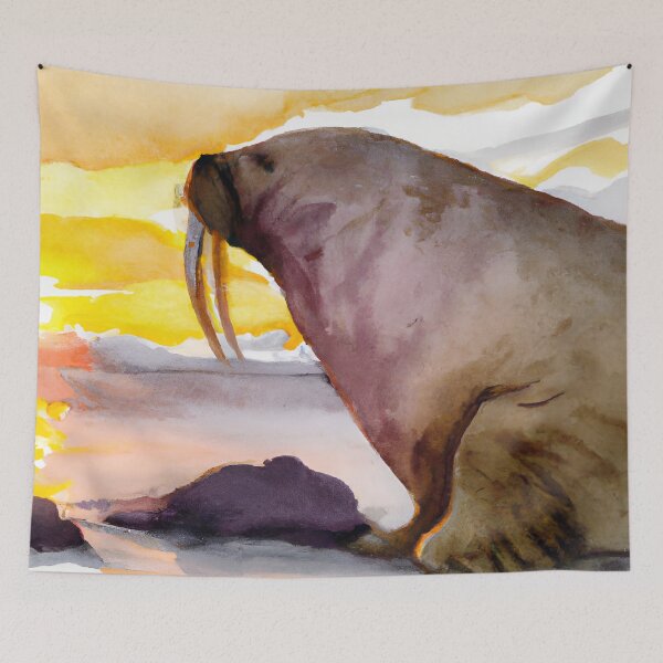 Item preview, Walrus Looking At Sunset designed and sold by AyfuDesigns.