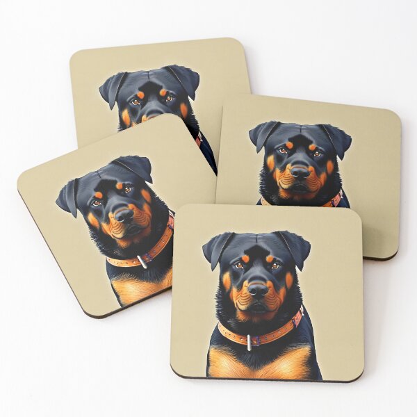 Item preview, Rottweiler Dog Portrait illustration designed and sold by blackdogshop.