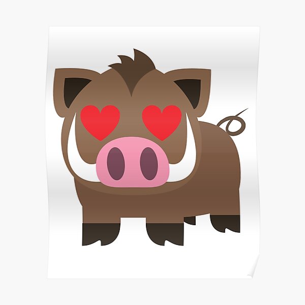 Wild boar Emoji Poster