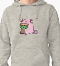 Axolotl Playing the Djembe Pullover Hoodie