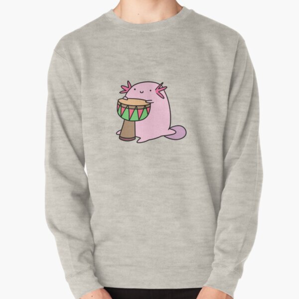 Axolotl Playing the Djembe Pullover Sweatshirt