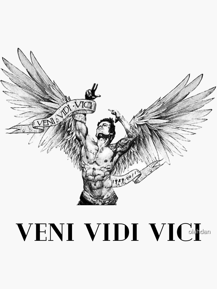 Veni Vidi Vici Temporary Fake Tattoo Sticker set of 2 