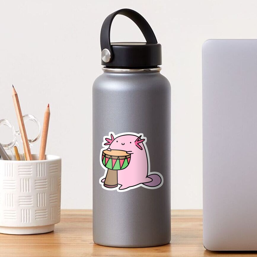 Axolotl Playing the Djembe Sticker