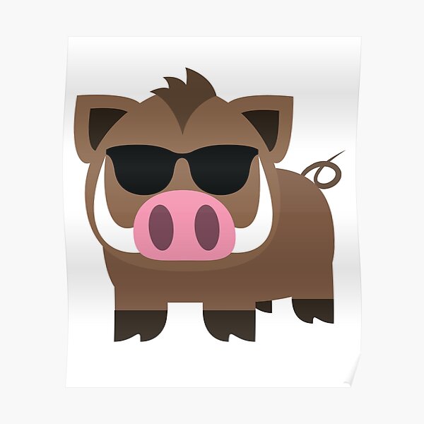 Wild boar Emoji Poster