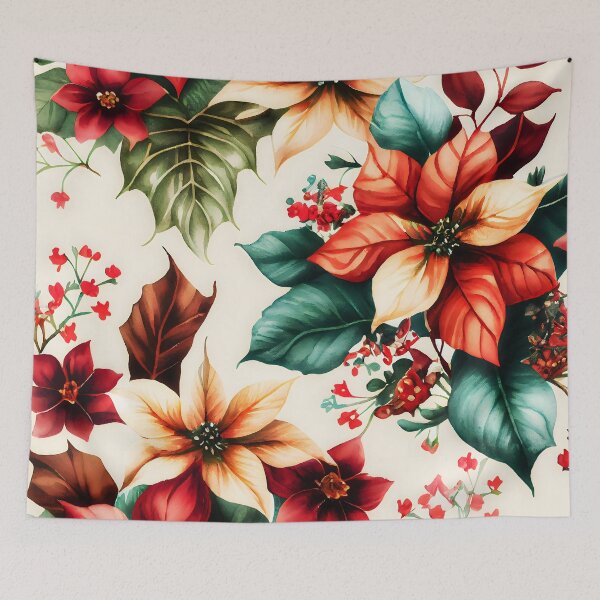 Item preview, Christmas Vintage Style Flowers Poinsettas designed and sold by ClairesPatterns.