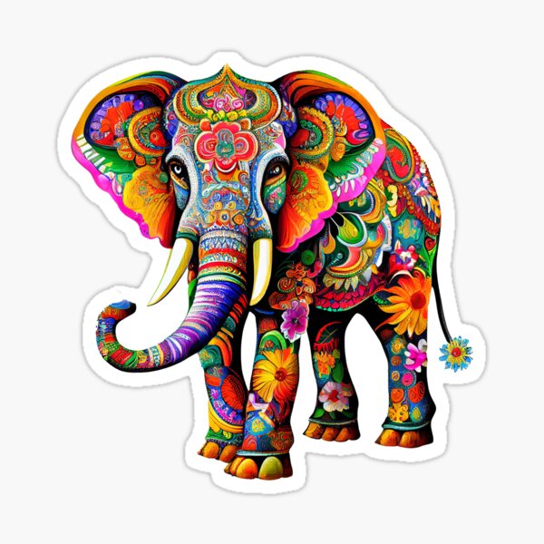 Item preview, colorful elephants designed and sold by Aliveforfun.