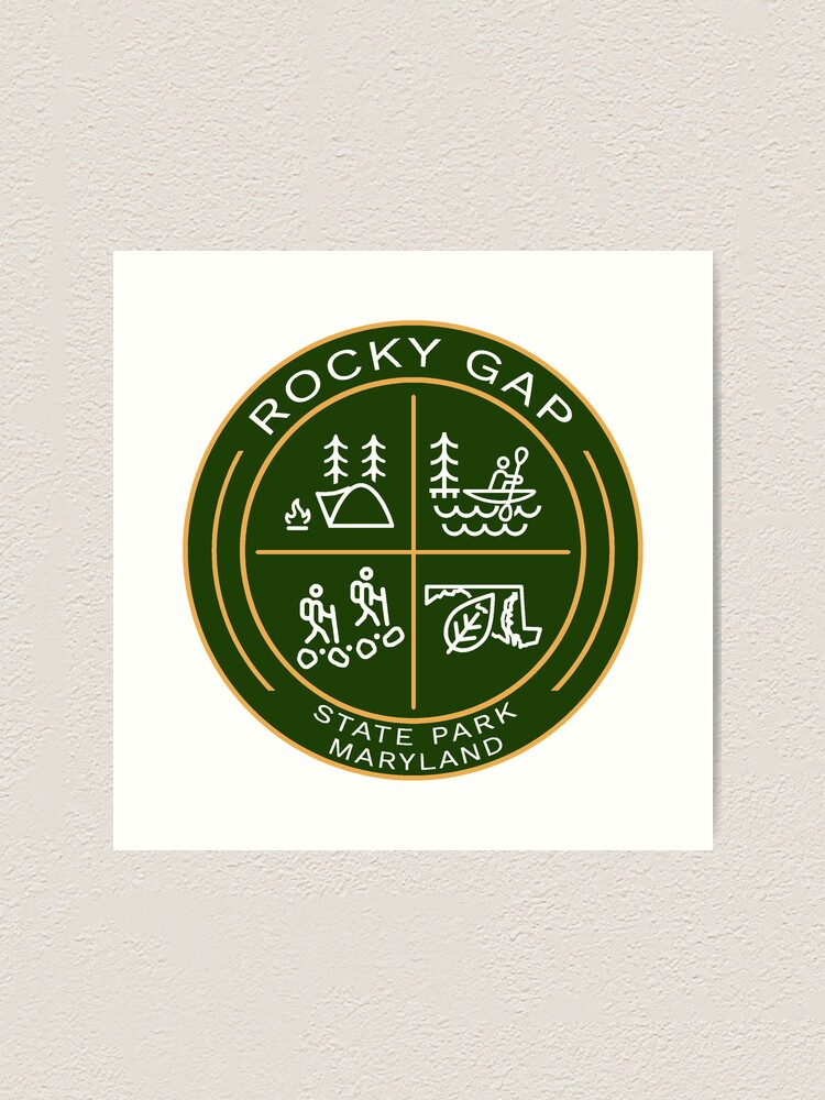 "Rocky Gap State Park Heraldic Logo" Art Print for Sale by VanyaKar Redbubble