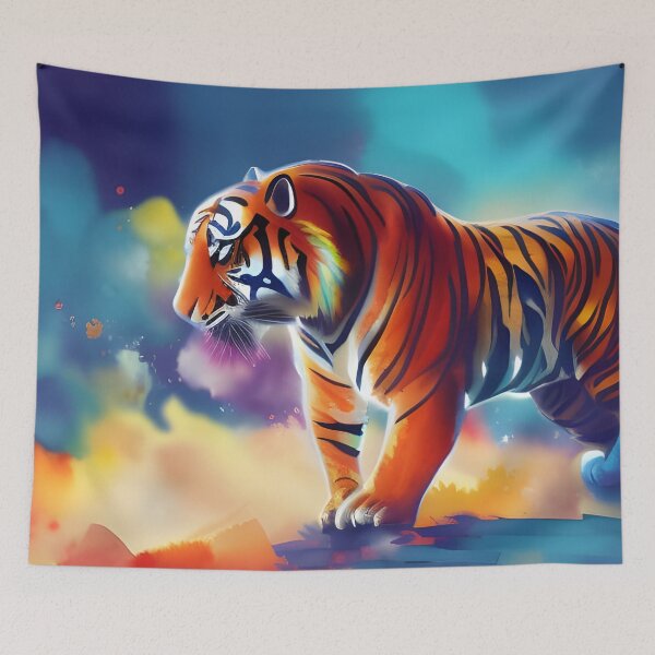 Aperçu de l'œuvre AI Generated Art, Tiger, aquarelle créée et vendue par ACC .