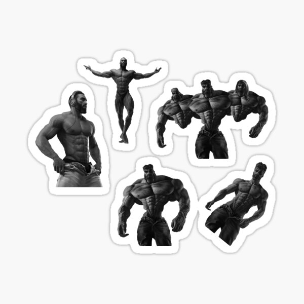 GigaChad STICKERS — PACK OF 5 — Giga Chad — LOT — 2x2.5 inches