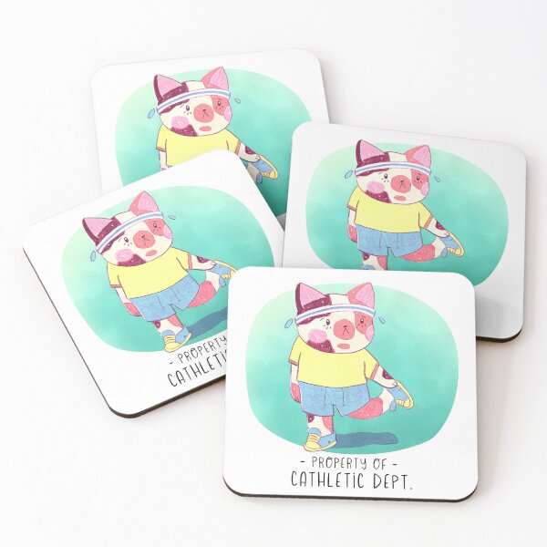 Item preview, Retro Exercise Cat Pun - Property of Cathletic Department designed and sold by UnicornCandyCas.