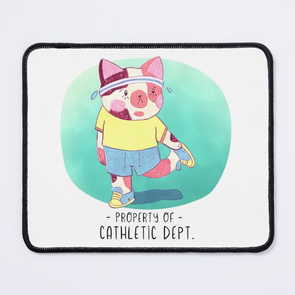 Item preview, Retro Exercise Cat Pun - Property of Cathletic Department designed and sold by UnicornCandyCas.