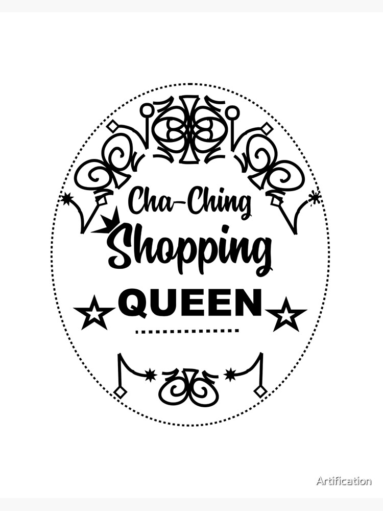 Shopping Queen Cha Ching Funny Girly Graphic Art Board Print