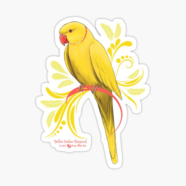 Item preview, Yellow Indian Ringneck Parrot designed and sold by sylvanmist.