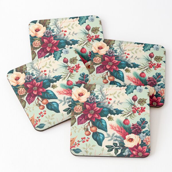 Item preview, Christmas Vintage Style Flowers Poinsettas designed and sold by ClairesPatterns.