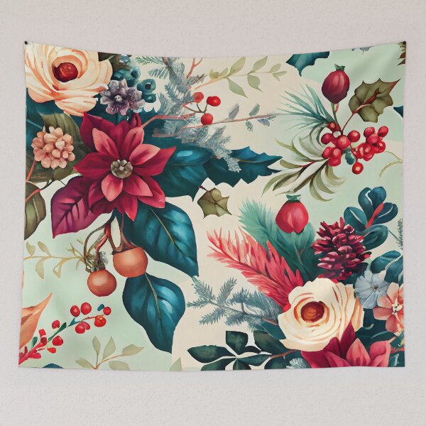 Item preview, Christmas Vintage Style Flowers Poinsettas designed and sold by ClairesPatterns.