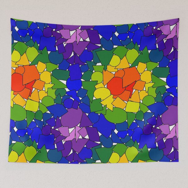 Item preview, Rainbow Overlapping Shapes w/ white background  designed and sold by The-Floral-One.