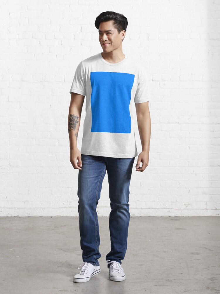 Solid Round Neck Azure Blue T-Shirt