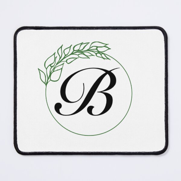 Item preview, B Monogram Initial with Emerald Green Leaf Wreath designed and sold by TeaLimeTwo.