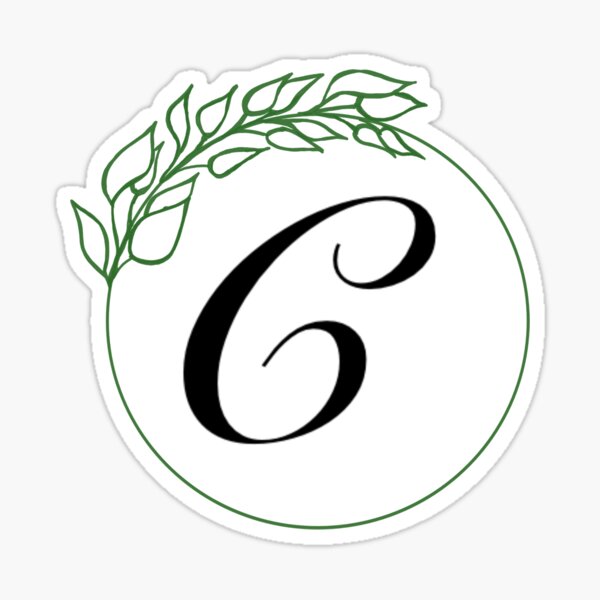 Item preview, C Monogram Initial with Emerald Green Leaf Wreath designed and sold by TeaLimeTwo.
