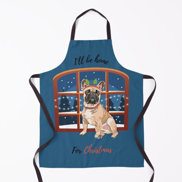 Item preview, I'll Be Home For Christmas with French Bulldog Dog in Front of Window designed and sold by SeasonalDogs.
