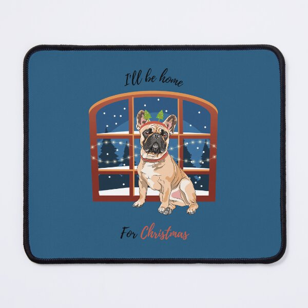 Item preview, I'll Be Home For Christmas with French Bulldog Dog in Front of Window designed and sold by SeasonalDogs.