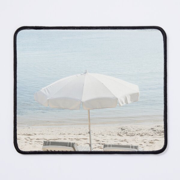 Item preview, White Beach Umbrella Print, French Riviera Print, Fine Art Beach Photography, Antibes France, Cote Dazur Provence Print, Sun Lounger Beach Art designed and sold by radub85.