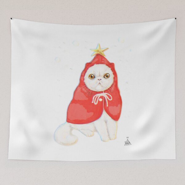 Item preview, Christmas cat with red coat designed and sold by FANNIKATZ.
