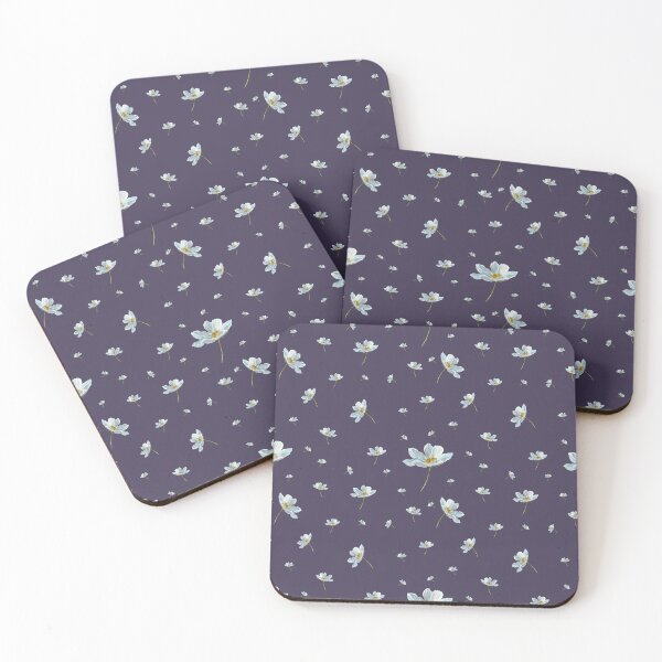 Artikelvorschau, Camomile daisy pattern a watercolor pattern violet entworfen und verkauft von Yana Mustafina | Boho Soulful Designs.
