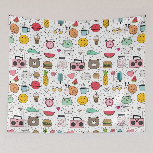 Item preview, Cute Colourful doodle pattern  designed and sold by YourPrettyHome.