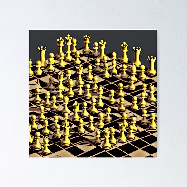 Abstract Chess Splatter Effect Digital Chess Queen Art Print 