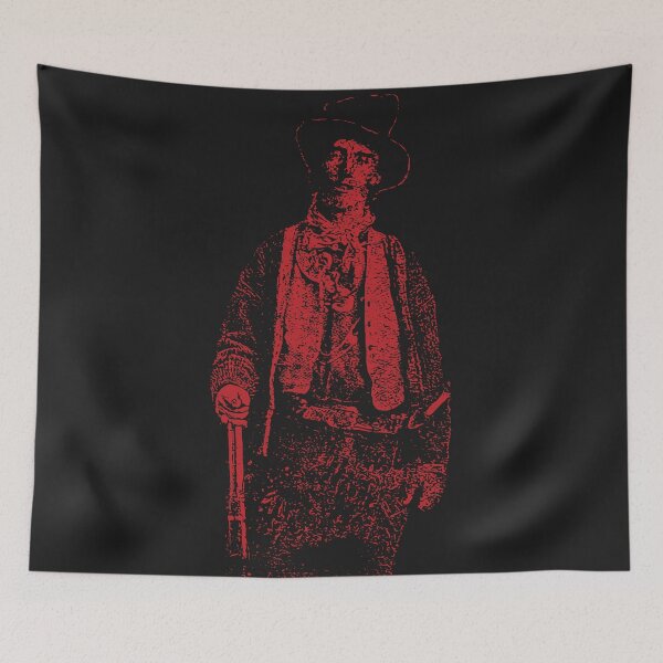 Item preview, Billy the Kid Grunge Pop Distressed Style Billy the Kid Western Outlaw Red Version designed and sold by pelagio.