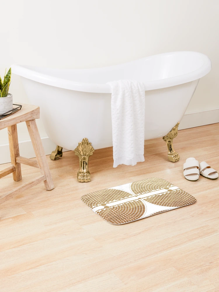 Thumbnail 2 of 6, Bath Mat, Gold Muisca Pattern designed and sold by Creative Rafa.