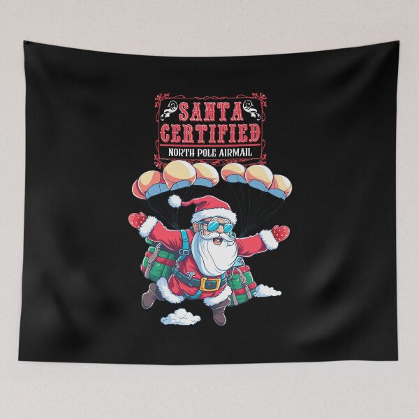 Item preview, Christmas Is Approaching Santa Skydiving designed and sold by RockBeeDesigns.