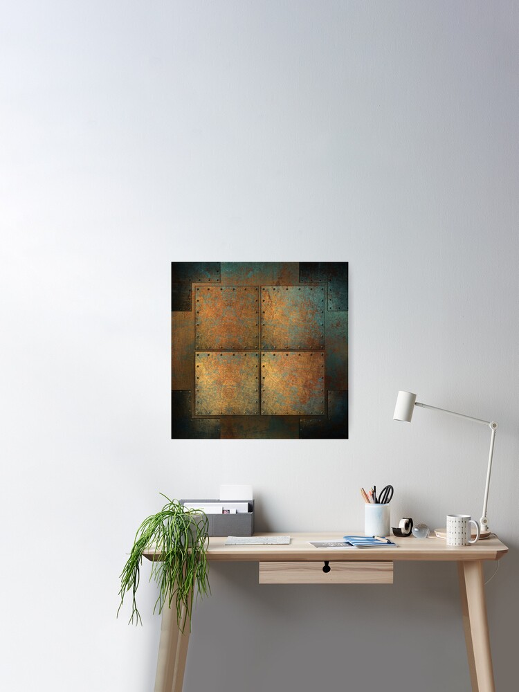 Steampunk and Industrial Wall Art - Riveted Copper Sheets Printed on a –  ArtbyFreddyB