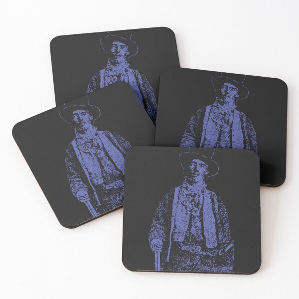 Item preview, Billy the Kid Grunge Pop Distressed Style Billy the Kid Western Outlaw Blue Version designed and sold by pelagio.