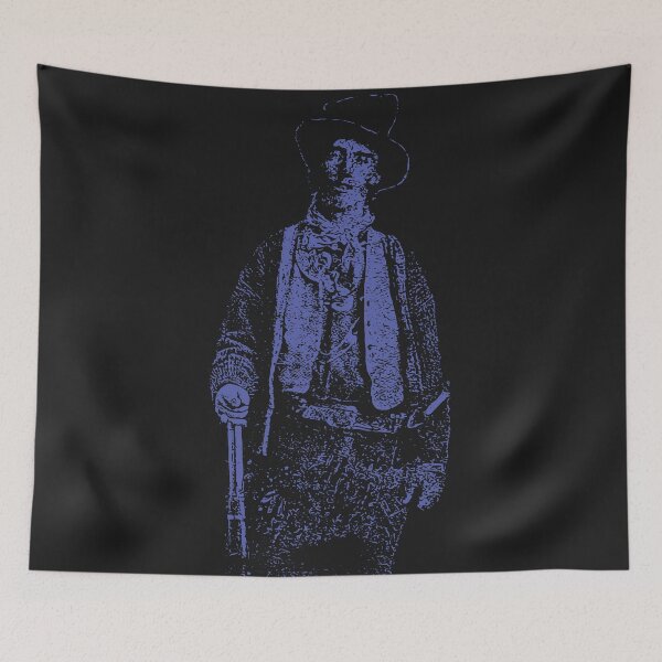 Item preview, Billy the Kid Grunge Pop Distressed Style Billy the Kid Western Outlaw Blue Version designed and sold by pelagio.