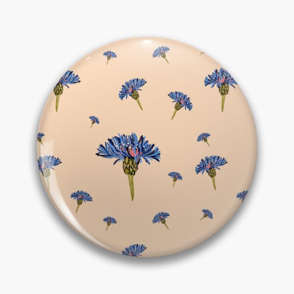 Artikelvorschau, Flower blue violet pattern hand drawn watercolor peach entworfen und verkauft von Yana Mustafina | Boho Soulful Designs.