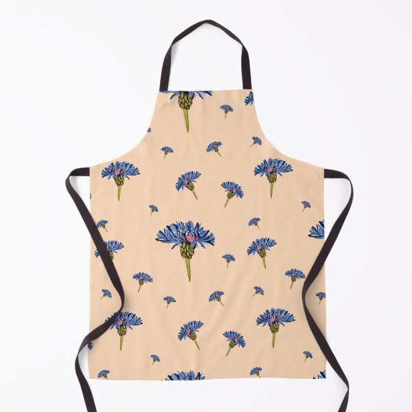 Item preview, Flower blue violet pattern hand drawn watercolor peach designed and sold by Yana Mustafina | Boho Soulful Designs.