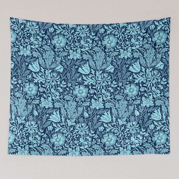 Item preview, William Morris Jacobean Floral - Indigo Blue designed and sold by Marymarice.