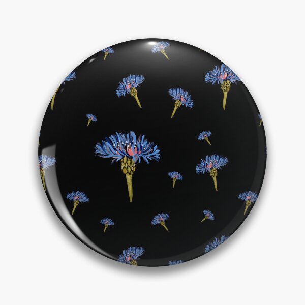 Artikelvorschau, Flower blue violet pattern hand drawn watercolor black entworfen und verkauft von Yana Mustafina | Boho Soulful Designs.