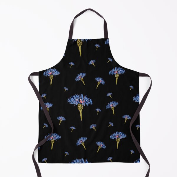 Item preview, Flower blue violet pattern hand drawn watercolor black designed and sold by Yana Mustafina | Boho Soulful Designs.