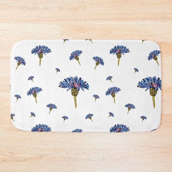 Aperçu de l'œuvre Flower blue violet pattern hand drawn watercolor  créée et vendue par Yana Mustafina | Boho Soulful Designs.