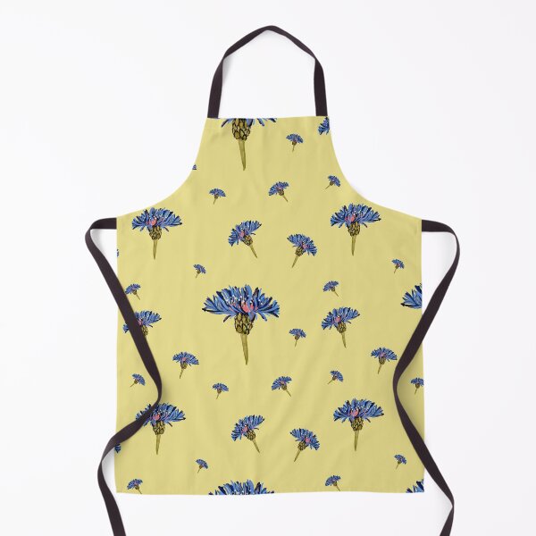 Artikelvorschau, Flower blue violet pattern hand drawn watercolor yellow entworfen und verkauft von Yana Mustafina | Boho Soulful Designs.