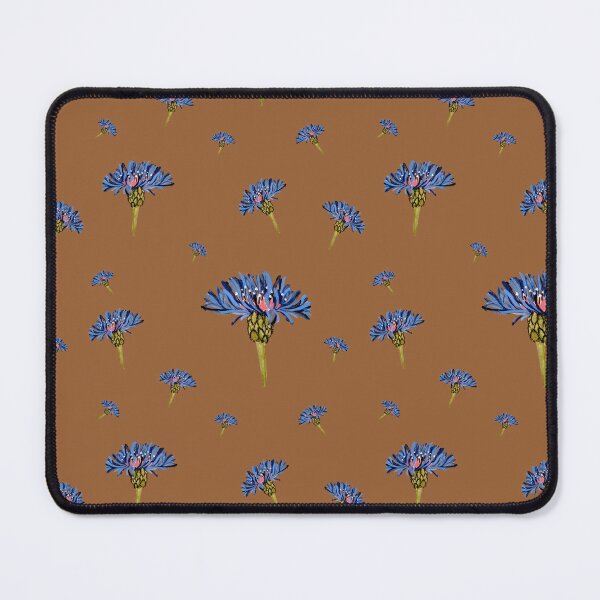 Item preview, Flower blue violet pattern hand drawn watercolor brown designed and sold by Yana Mustafina | Boho Soulful Designs.