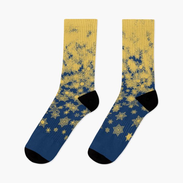 Item preview, Blizzard - Golden snowflakes on a blue background designed and sold by illustratious.