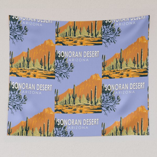 Item preview, Sonoran Desert Arizona Vintage Art designed and sold by KrisSidDesigns.