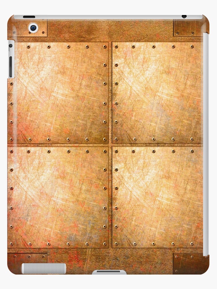 Riveted Metal Themed Artwork - Polished Riveted Copper Sheets Print | iPad  Case & Skin