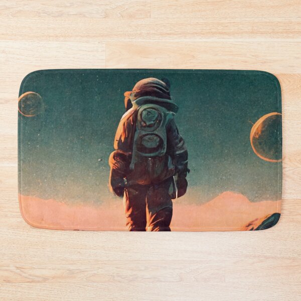 Item preview, Astronaut explores planet landscape retro designed and sold by badbug.